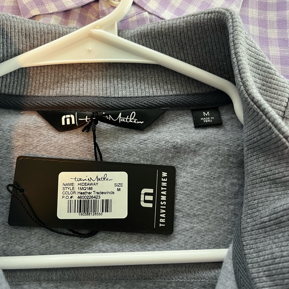 Travis Mathew Gray Zip Up Sweater for Men